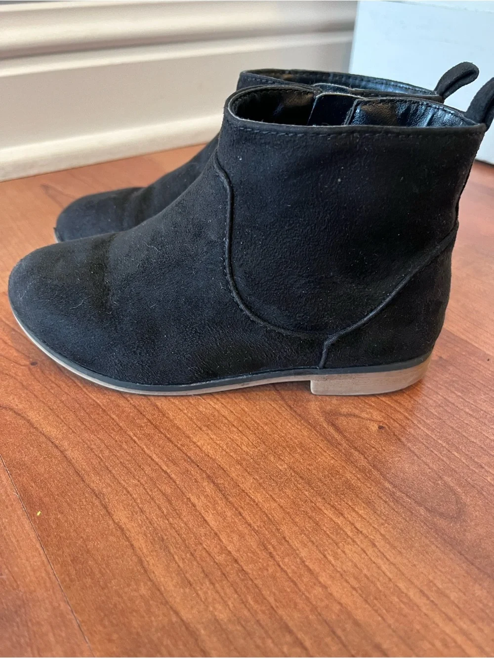 Girls Black Ankle Booties with Comfortable Zip Closure